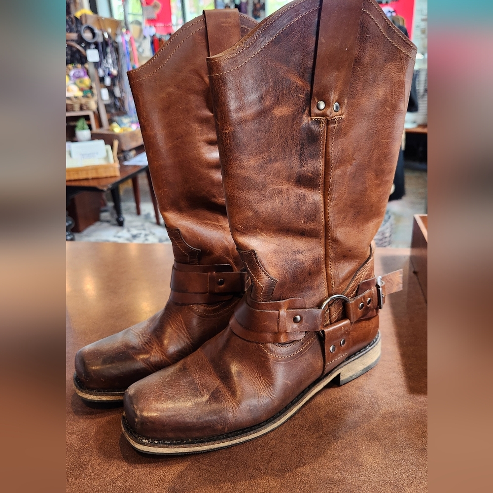 Eddie Bauer Brown Leather Cowboy Boots